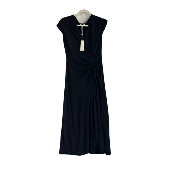 Rebecca Taylor Dresses & Skirts - Rebecca Taylor Black Sleeveless Wrap-Top, Ruched Dress - Size XS NWT